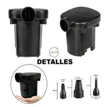 Bomba de aire Inflador Portátil 160w Bombas De Aire Compresor Eléctrico Lagom Gr-109 Lebecom Inflar Y Desinflar Para Colchon Piscina Alberca Inflable 3 Boquillas S/m/l Accessorio Deportivo De Camping Alta Potencia - Negro - Ver 6