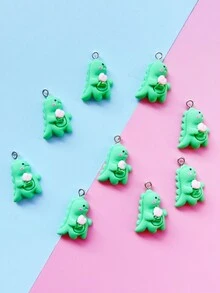 9pcs Cute Little Dinosaur Shaped Diy Jewelry Making Charms For Necklace, Earrings, Keychain, Etc. - Fancy Dinosaur - View 3