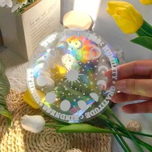 1入太陽晶球,彩色太陽晶球,光學彩虹棱鏡玻璃黏貼貼紙 - 彩色 - 查看 3