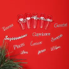 12 Pcs Silver Zodiac Nail Charms 3D Zodiac Nail Charms For Acrylic Nail Alloy Zodiac Sign Virgo Leo Aries Taurus Gemini Capricorn Diy Nail Art Decoration Accessories Nail Gems Nail Supplies Nails - Silver - View 3