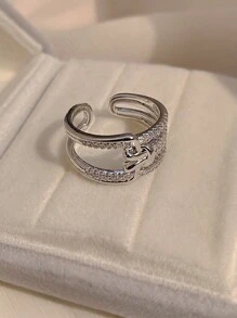 1 Adjustable Split Ring - Antique Silver - View 3