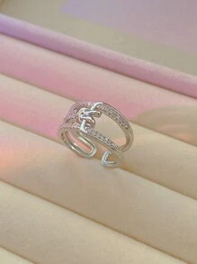 1 Adjustable Split Ring - Antique Silver - View 6