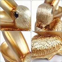 Creative Resin Pelican & Toucan Sculpture Key Candy Bowl Entrance Dining Table Decoration For Home, Bar, Office (Gold) - Gold - View 4
