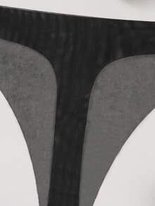 3pack Solid Sheer Mesh Panty - Black - View 5