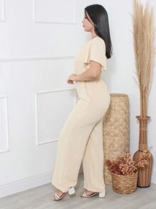 Women Jumpsuits - Beige - View 3