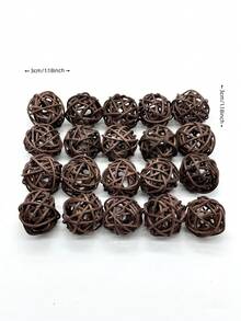 20入組柳籐球裝飾品,手工編織的攝影道具,室內裝飾物