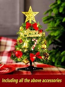 1個照明聖誕裝飾桌面迷你聖誕樹裝飾 - 彩色 - 查看 4