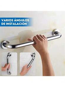 Barra De Seguridad Baño Pasamanos Acero Inox Wc 50cm - Plateado - Ver 4