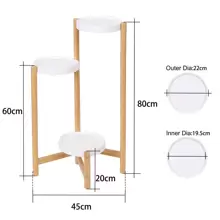 UNHO Corner Plant Stand Indoor, Plant Display Shelf Bamboo Plant Pot Stand Holder Tall Flower Stand Rack For Indoor Home Decor 3 Tier / 4 Tier - Beige - View 10
