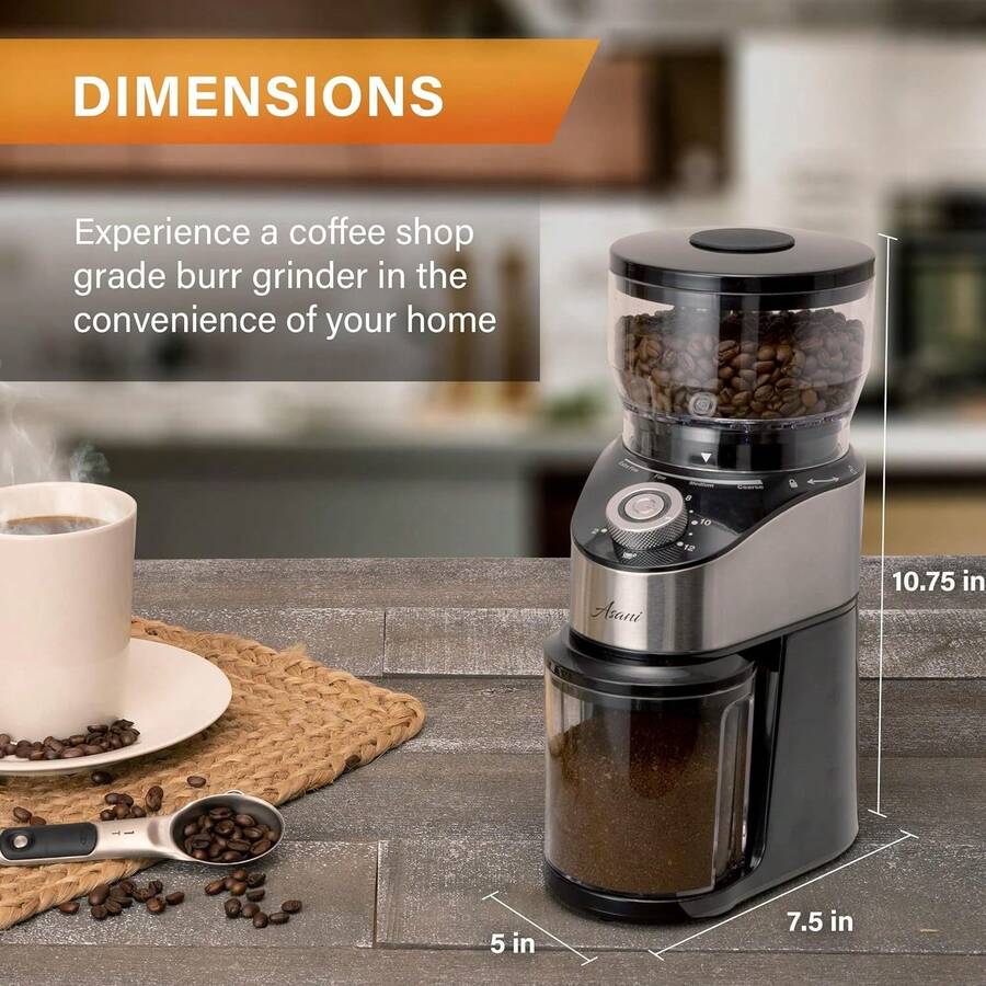 Conical Burr Coffee Grinder, AntiStatic Electric Coffee Bean Grinder