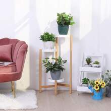 UNHO Corner Plant Stand Indoor, Plant Display Shelf Bamboo Plant Pot Stand Holder Tall Flower Stand Rack For Indoor Home Decor 3 Tier / 4 Tier - Beige - View 8