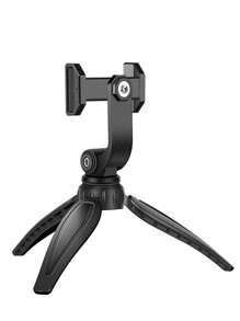 Q166i 手機架適用於多品牌手機,可用作桌面架、便攜式多功能三腳架,手機架最大寬度可夾緊在 10cm內。三腳架介面為1/4英寸,可用於安裝攝像頭和微型訂單等設備。 - 黑色 - 查看 10