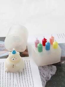 1入熊形矽膠模具,1入包含a款+b款。手工製蠟diy模具,製蠟模具,製蠟裝飾配件模具。註：售賣模具。 - 白色 - 查看 1