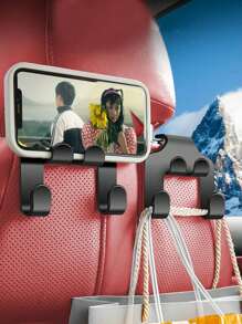 1PC Móc treo ô tô đa năng di động ẩn sáng tạo mạnh mẽ bên trong ghế sau ô tô Móc treo ô dù ẩn tích hợp Móc treo lưng ghế ẩn Móc treo ô tô sáng tạo nhỏ (Màu đen) Phụ kiện ô tô - màu đen - Xem 8