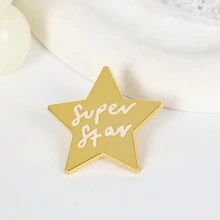 1 Pc Woman Cute Star Superstar Brooch Breastpin - Multicolor - View 1