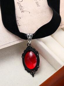 1PC Gothic Vampire  Pendant Choker Velvet Necklace For Women Fashion Pagan Witchcraft Jewelry Girls Gifts Creative Punk Choker - Multicolor - View 3