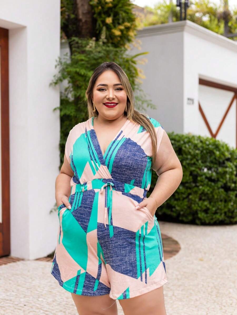 Plus Size Jumpsuits - Green - View 1