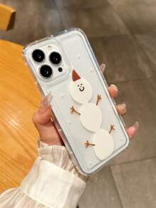 聖誕雪人卡通設計透明手機殼，適用於 iPhone 15 Pro Max / Apple 14 /13全面覆蓋11創意保護外殼 - 彩色 - 查看 1