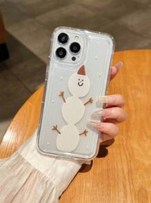 聖誕雪人卡通設計透明手機殼，適用於 iPhone 15 Pro Max / Apple 14 /13全面覆蓋11創意保護外殼 - 彩色 - 查看 4
