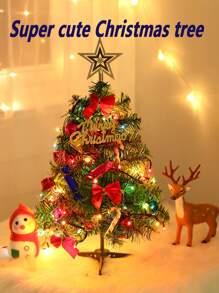 1個照明聖誕裝飾桌面迷你聖誕樹裝飾 - 彩色 - 查看 1