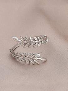 1 Miếng Lá hình Mở  Nhẫn - Màu Bạc Cổ - Xem 1
