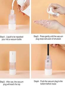 1入組50ml空裝可加注空氣壓式泵瓶,旅行基礎容器,無氣化化妝泵瓶,適用於手部消毒劑、調理水、凝膠、護髮素、乳液和臉霜 - 無色 - 查看 10