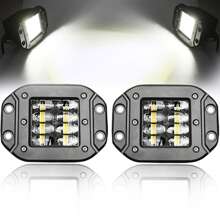 2 Pieces Aluminum Alloy 4.72 Inch 39W Embedded Amber LED Headlight Fog Light Square Led Light 12-24V High/Low Beam Modified Headlight Led Work Spotlight Suitable For /GMC/Car/Motorcycle/Off-Road Vehicle/ SUV/ATV/Truck/Boat/Forklift - Black - View 1
