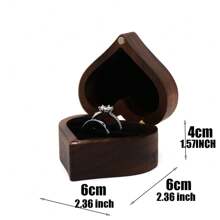 1 pieza Caja de joyería con ranura de doble anillo con forma de corazón para parejas, aniversario de boda dorado, Día de San Valentín, regalo de propuesta de Valentín