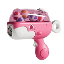 1個塑料鯨魚形黏球發射器,不需要電池,粉紅色和藍色可選,派對遊戲,彈丸玩具,禮物(配件顏色隨機) - 粉色 - 查看 2