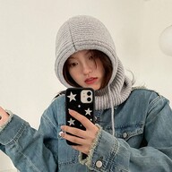 1 pieza Gorro de pasamontaña con cuello falso con cordón gris para mujer, capa con capucha tejida para protección del rostro y el cuello para esquí y actividades al aire libre en invierno, color y estilo aleatorios enviados, regalo de Navidad