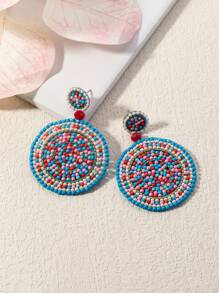 1 Đôi Bông Tai Boho Đính Hạt Trang Trí Hình Tròn Cho Nữ Trang Trí Hàng Ngày - Nhiều màu - Xem 5