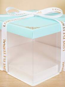1個藍色半透明蛋糕盒,適用於蛋糕、糕點、巧克力、曲奇、派等 - 藍色半透明 - 查看 6