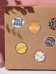 1 Pieza Pegatina Impresa De Pvc Con Palabras Complementarias - Multicolor - Ver 2