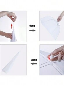 網狀食品網果蔬罩網12“x12”17“x17”24“x40”彈出式雨傘屏幕帳篷,網狀食品罩雨傘可防止蒼蠅、蟲子、蚊子飛入食品罩網,可折疊重複使用的露台網,適用於戶外露營野餐派對燒烤 - 白色 - 查看 3