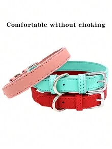 Mới Da giả Cái vòng Pet Đối với Nhỏ bé Đến Trung bình Với Chạm Và Thanh lịch Thiết kế - Đỏ - Xem 4