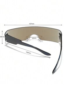 1pc Unisex One-Piece Rimless Punk Style Sports Cycling Ski Sports Glasses - Blue - View 4