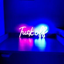 1個霓虹燈 藍色粉色多色 'off' 吧檯標誌房間裝飾燈,尺寸13.7x5.8英寸(約35x14.8cm),霓虹燈電池和usb驅動的led簽名牆飾藝術字母燈為遊戲室,辦公室派對聖誕禮物,美學房間裝飾,派對燈 - 彩色 - 查看 10