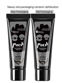 25 件透明延長指甲凝膠套件 15 毫升透明聚丙烯酸凝膠快速構建延長凝膠帶指甲銼延長模具夾清潔刷適合 Diy 美甲 - 彩色 - 查看 7