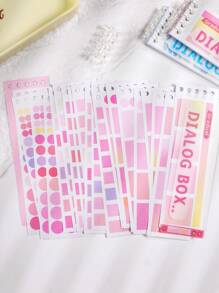 20 Sheets/book Hibiscus Series Colorful Loose-leaf Sticker Book, With Round/square Gradient Design, Transparent & Writable, Perfect For Journal, Scrapbooking And Study Use - Multicolor - View 8