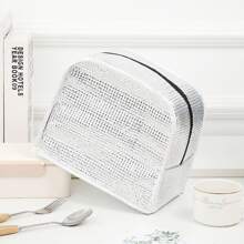 1 Miếng Đa chức năng In Động vật Túi ăn trưa , Có thể tái sử dụng Cách nhiệt Túi xách Với Dày Giấy nhôm Lót , Thích hợp Cho văn phòng , Trường học , Dã ngoại , bờ biển , Ngoài trời tiệc nướng , Đi bộ du lịch , Cắm trại - Hồng - Xem 5