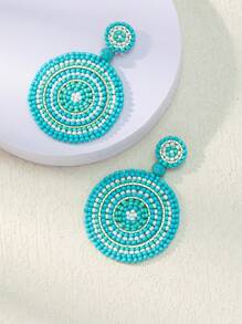 1 Đôi Bông Tai Boho Đính Hạt Trang Trí Hình Tròn Cho Nữ Trang Trí Hàng Ngày - Nhiều màu - Xem 4