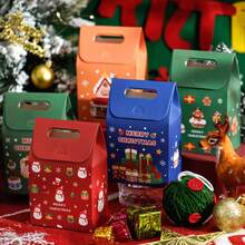 5入組混合款式的聖誕糖果零食盒,diy包裝袋,聖誕老人&雪人&麋鹿主題,創意派對禮品包裝 - 彩色 - 查看 2