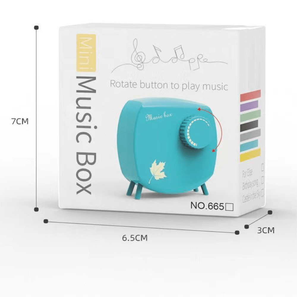 1pc Yellow Creative Windup Music Box With 8 Musical Notes Including