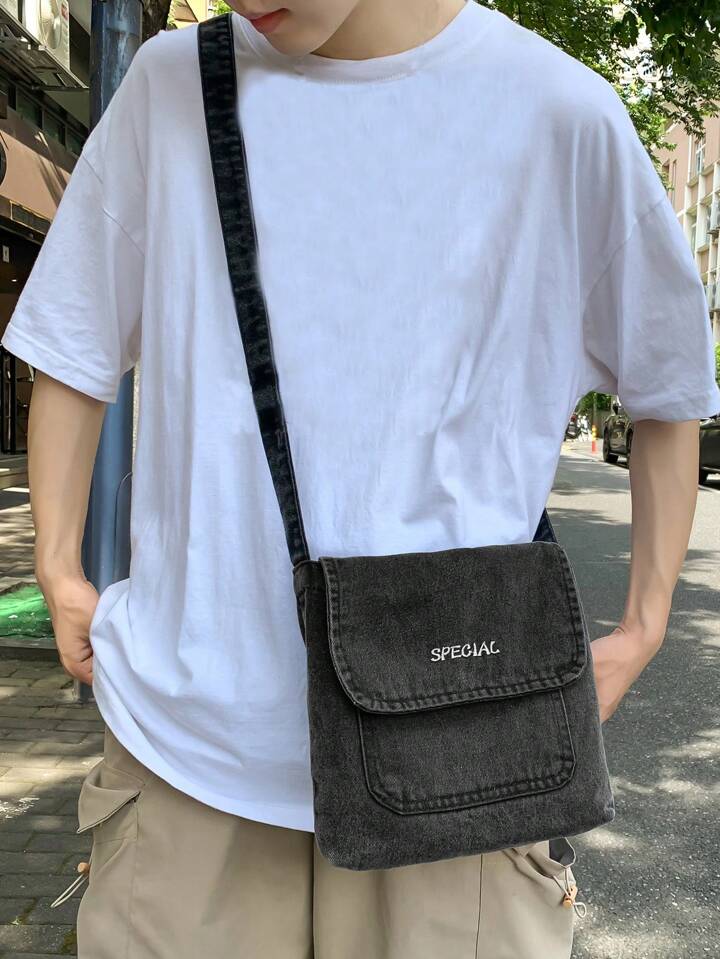 Bolso mensajero de lona para hombre hotsell