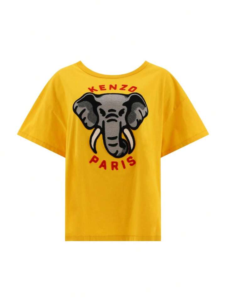 Tシャツ・カットソー KENZO Woman T-Shirt Yellow FD52TS0024SO 40 Kenzo Outlet: T-shirt woman - Yellow | Kenzo t-shirt