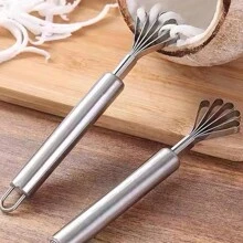1pc Stainless Steel Coconut Meat Scraper Fish Scaler Remover For Kitchen Accessories - Silver - View 1
