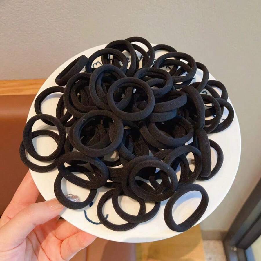 50 件纯色发带、弹性发带、发饰、休闲发带、日常发带、可爱发带、散装发带