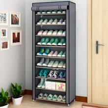 Armadio Organizer Multi-uso Portatile Pieghevole Per Scarpe Con 9 Ripiani - 27 Paia - Grigio - Visualizzare 1