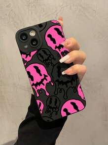 1pc Red Devil Face Personality Soft Silicone Shockproof Phone Case Compatible With Apple/Samsung Phones