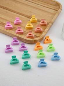 20 Piezas/pack, 2.5cm Pinza De Plástico Para Cabello Con Diseño De Lingote De Oro De Colores Aleatorios Para Uso Diario De Mujeres